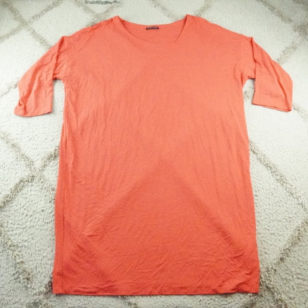 Eileen Fisher Boat Neck Dress Womens 3X Short Sleeve Rayon